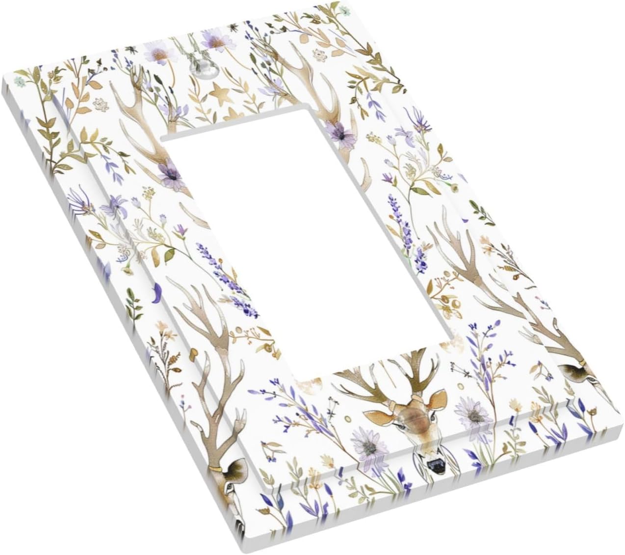 Decorative Outlet Covers Gothic Retro Floral Damask Elk Wild Flower 1 Gang Single Rocker Light Switch Cover Plate Wall Plates Gfci Faceplate For Bed Room Living Room Decor
