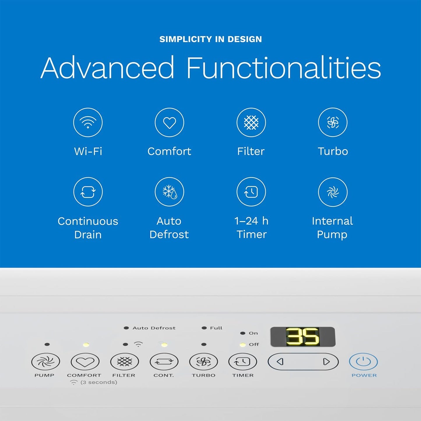 hOmeLabs Dehumidifier for Home, Office, Basements with Powerful Moisture Removal, Humidity Control, Auto Shut-off, Quiet Operation - 7,500 Sq Ft Wi-Fi with Pump (50 Pint MAX 120 Pint at 95°F, 90% RH)