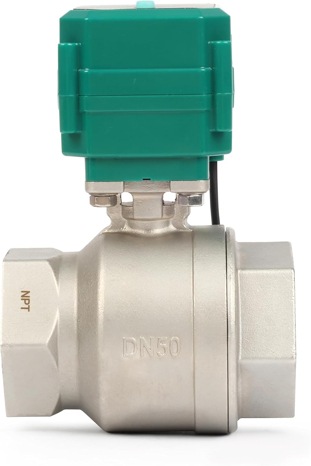 U.S. Solid 2" Smart Motorized Ball Valve - Stainless Steel Remote App Mobile-control Electrical Ball Valve with Manual Switch, Plug Connection