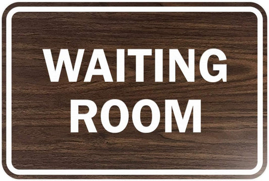 Signs ByLITA Classic Framed Waiting Room (Walnut) - Medium 2 Pack