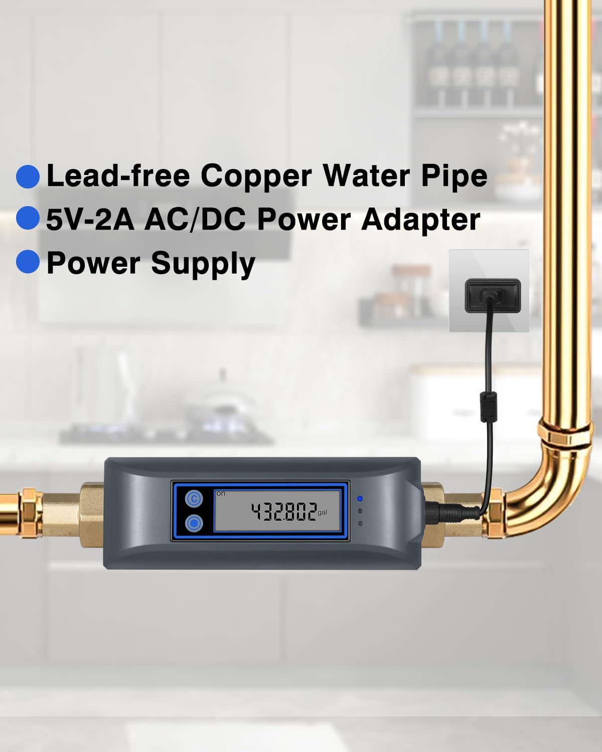 Haozee WiFi Smart Water Valve and Auto Shut-Off, Automation Scene Works with Leak Detector, Water Flow Meter, Built-in Battery, for 3/4" Diameter DN20 Pipe