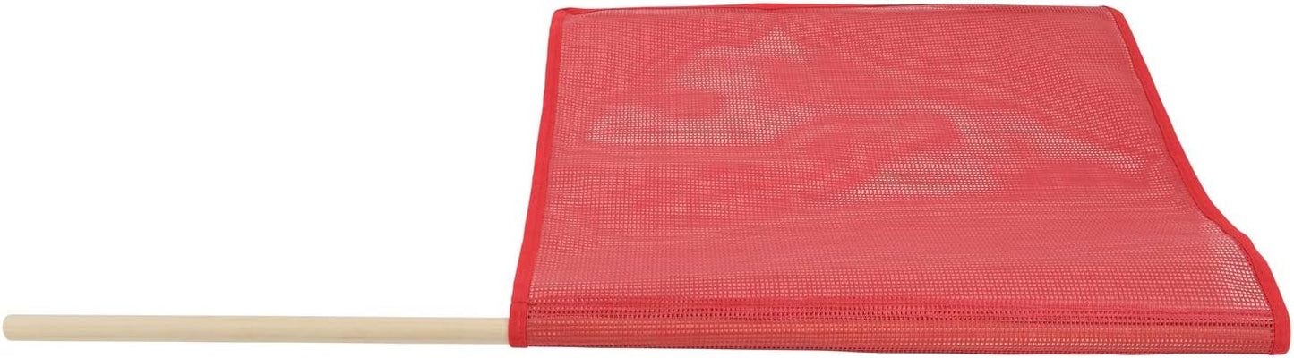 Mytee Products Red Safety Flags for Trucks with Dowel, DOT Compliant - 18 Inch x 18 Inch High Visibility Vinyl Mesh Warning Flags, 4 Pack