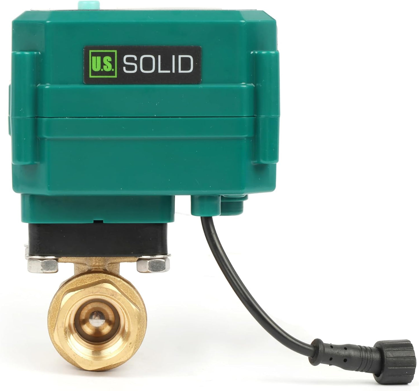 U.S. Solid 1/2" Smart Motorized Ball Valve - Brass Remote App Mobile-control Electrical Ball Valve with Manual Switch, Plug Connection