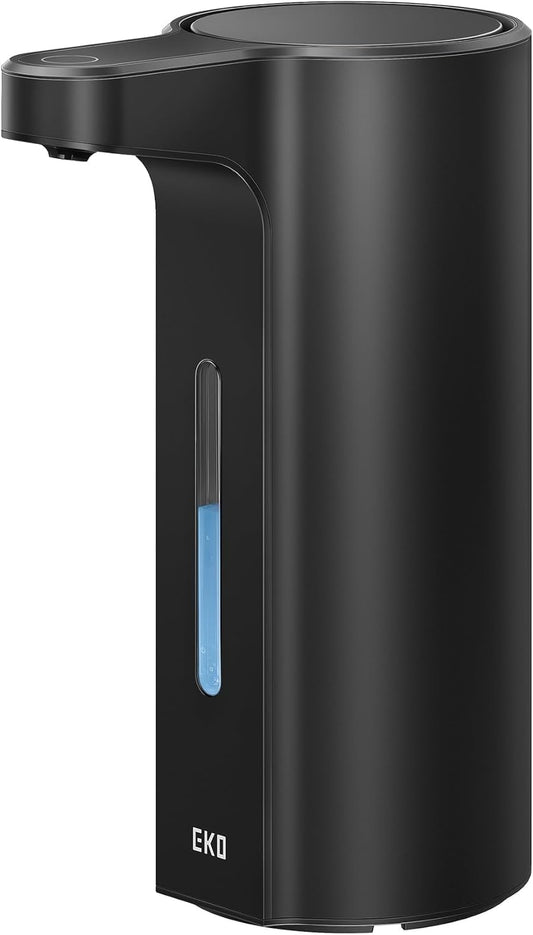 EKO Aroma Pro 13.5 fl oz Touchless Automatic Liquid Soap Dispenser, Rechargeable Hand & Dish Soap Dispenser for Bathroom and Kitchen, Waterproof, Adjustable Volume Control (Matte Black)