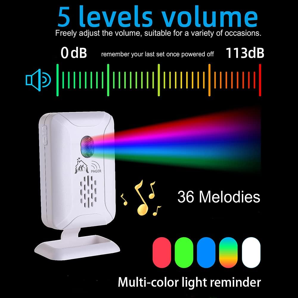Upgraded Version Bed Sensor Alarm and Fall Prevention for Elderly/Dementia and More,Caregiver Pager Motion Sensor Alert with 5 Volume Level,Bed Alarm for Elderly Adults Wireless