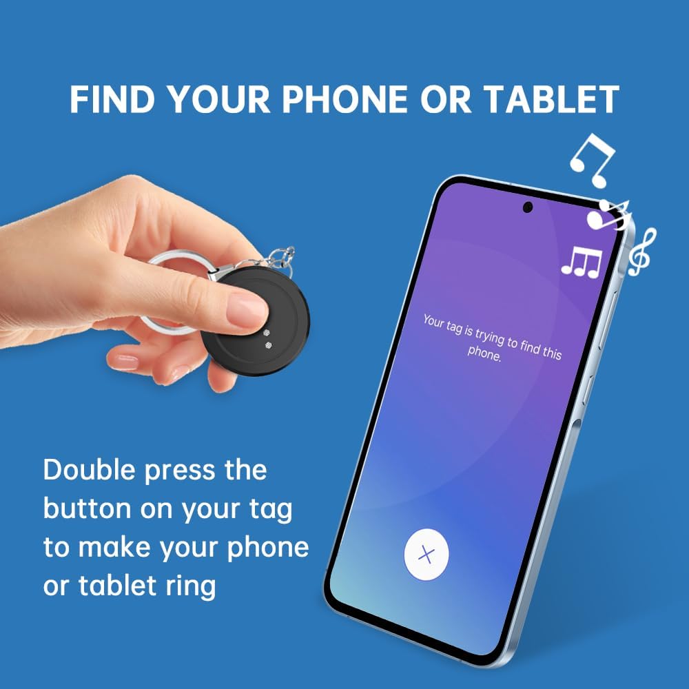 SmartTags for Samsung - Bluetooth Tracker Works with Samsung SmartThings, Item Locator for Keys, Wallet, Luggage, Pets, IP65 Water-Resistant, CR2032 Replaceable Battery, 2PCS (NOT for iOS or Huawei)