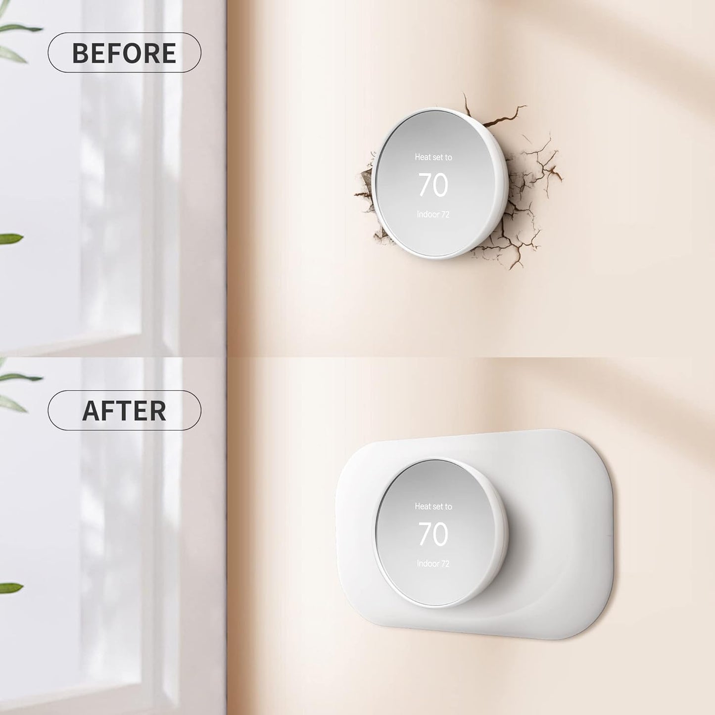 Petrichor Nest Thermostat Trim Kit - Compatible with Google Nest Thermostat 2020, Easy to Install - Snow