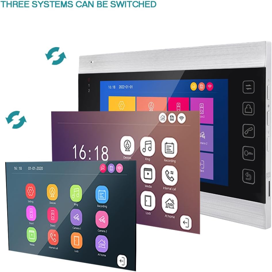 WiFi Video Intercom System with 1080P 160°Wide HD Camera 7 lnch Wired Screen Monitor with Night Vision Motion Detect for Vally Apartment,Tuya (one doorbell,one Monitor)