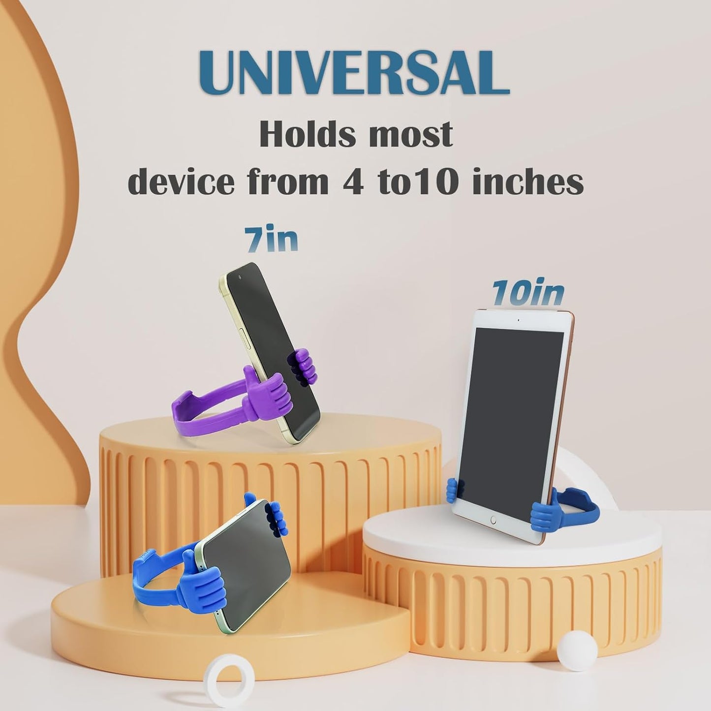 Honsky Cell Phone Stand Holder 2-Pack,Thumbs Up Lazy Phone Stand,Universal Adjustable Flexible Dock for All Phones & Tablets,Cute Stocking Stuffer Gift for Teen Girls,Red