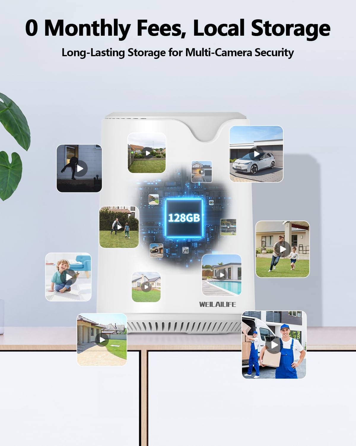【Auto Tracking & 2-Way Audio】 Solar Powered PTZ Camera System, Wireless Outdoor Security Cameras, WiFi Home Video Surveillance Systems DVR Kits