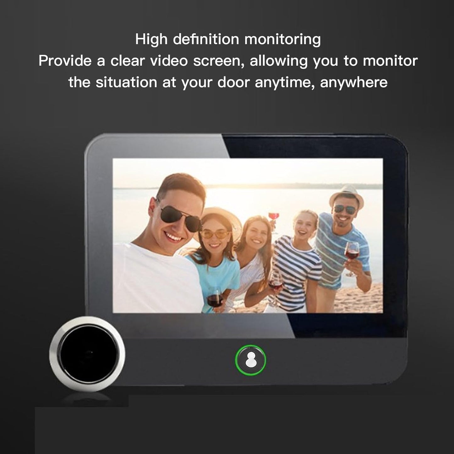 Fockety Digital Door Viewer, 1080P HD Door Peephole Camera with LCD Color Screen, Motion Detection & 120° Wide Angle, Video Peephole Door Camera Built in Rechargable Battery for