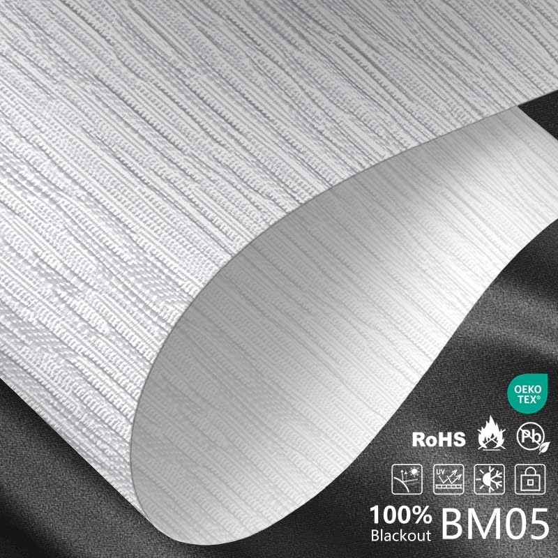 Smart Motorized Blinds – 100% Blackout Roller Shades with Remote, Alexa/Google Home/Siri Control, Matter Compatible, Wireless Rechargeable Battery, Custom Sizes for Windows & Sliding Doors