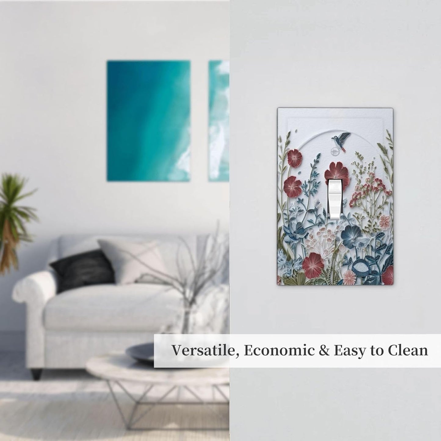 Wildflowers Flowers Floral Plants 1 Gang Single Toggle Wall Plate Cover Decorative Light Switch Covers Electrical Faceplate Switch Plates for Bathroom Kitchen Home