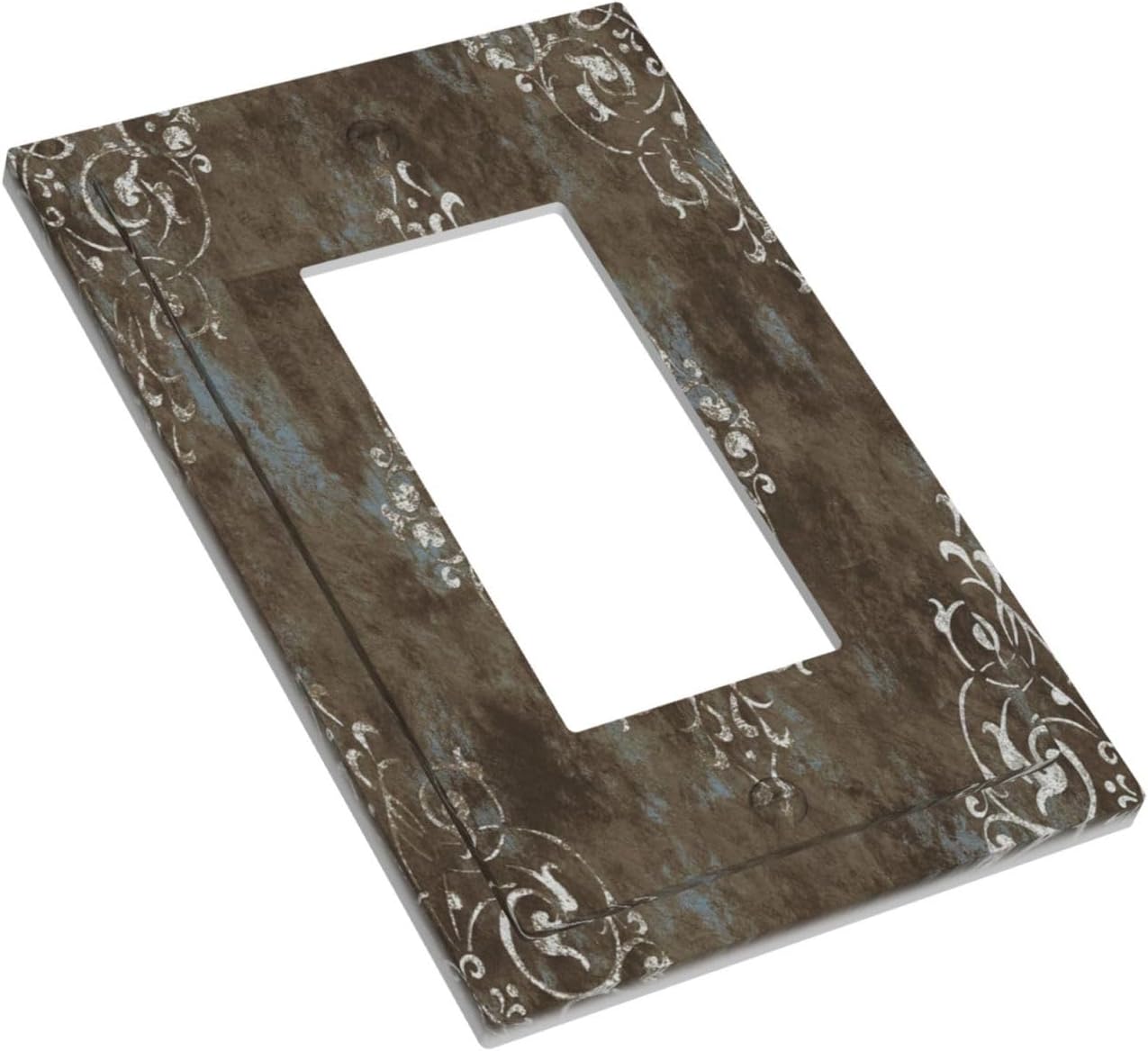 Gothic Vintage Abstract Brown Patterns 1 Gang Rocker Light Switch Covers Single Decora Outlet Wall Plate Decorative Switchplate Faceplate GFCI for Country Bathroom Bedroom Decor