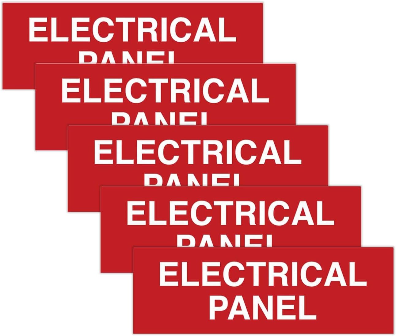 All Quality Basic Electrical Panel Sign - Fire Regulation Safety Compliance Sign Red - Medium (5 Pack)