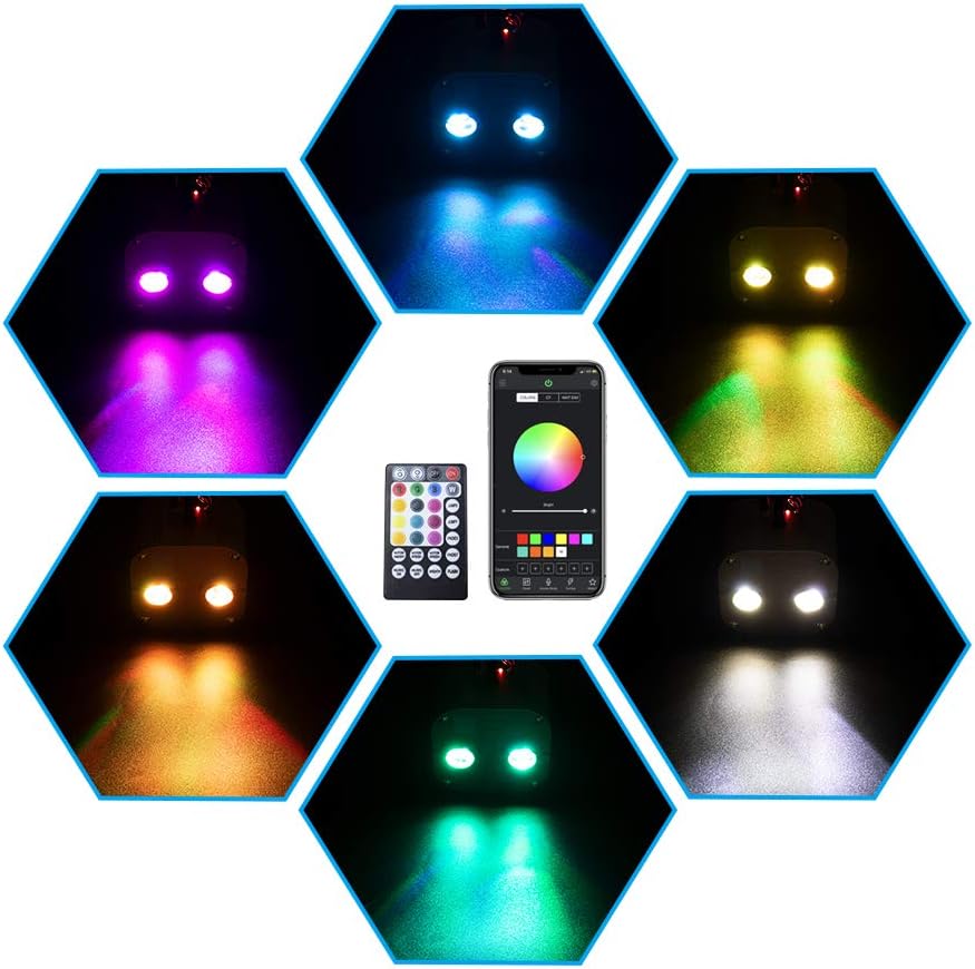 AZIMOM Dual Port 20W Twinkle Fiber Optic Starlight Box Sound Activated RGBW Fiber Optic Light Source APP/Remote Control Dual Head Light Engine Driver for Car Home Ceiling Star Lighting Decor