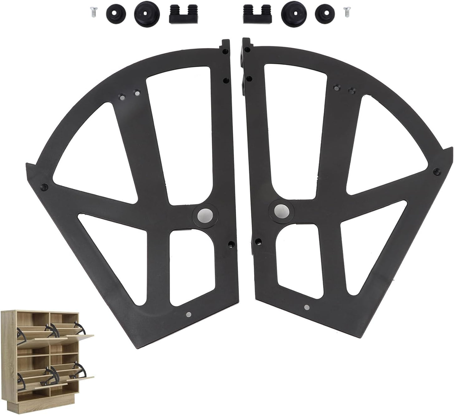 Shoe Cabinet Hinges, 2 Layers Shoes Drawer Cabinet Hinges Flip Frames Turning Rack Replacement Cabinet Flip Frame Shoe Cabinet Hardware Plastic Replacement