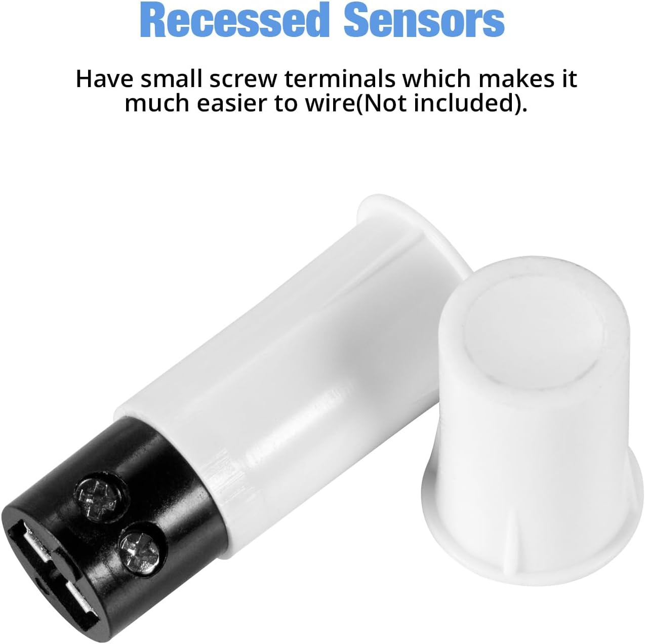 TOWODE Normally Closed Recessed Window Door Contact Sensor Alarm Magnetic Reed Switch,NC Magnetic Switch for Home Security, Suitable for Wooden Doors and Windows,5 Sets