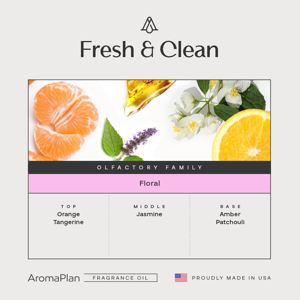 AromaPlan Hotel Scents Fresh & Clean 5 Fl Oz (148ml) & Sample Set with Top 12 Fragrances -Home Luxury Aroma & Hotel Fragrance Diffuser Oil for Aromatherapy, USA Made
