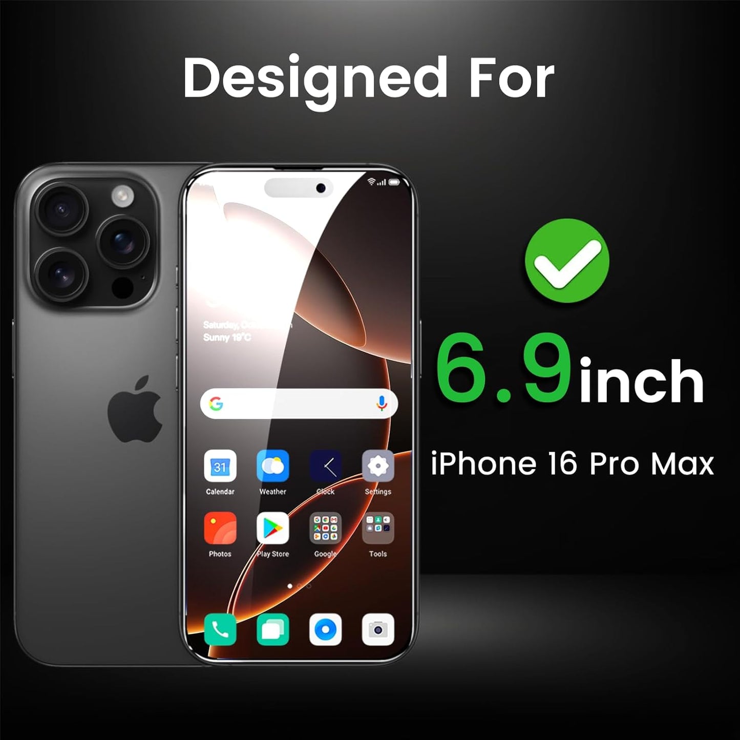 4 Pack Privacy Screen Protector for iPhone 16 Pro Max 6.9 Inch with 4 Pack Camera Lens Protector, Anti Spy Tempered Glass Film, Anti-Scratch, Touch Sensitive, Case Friendly