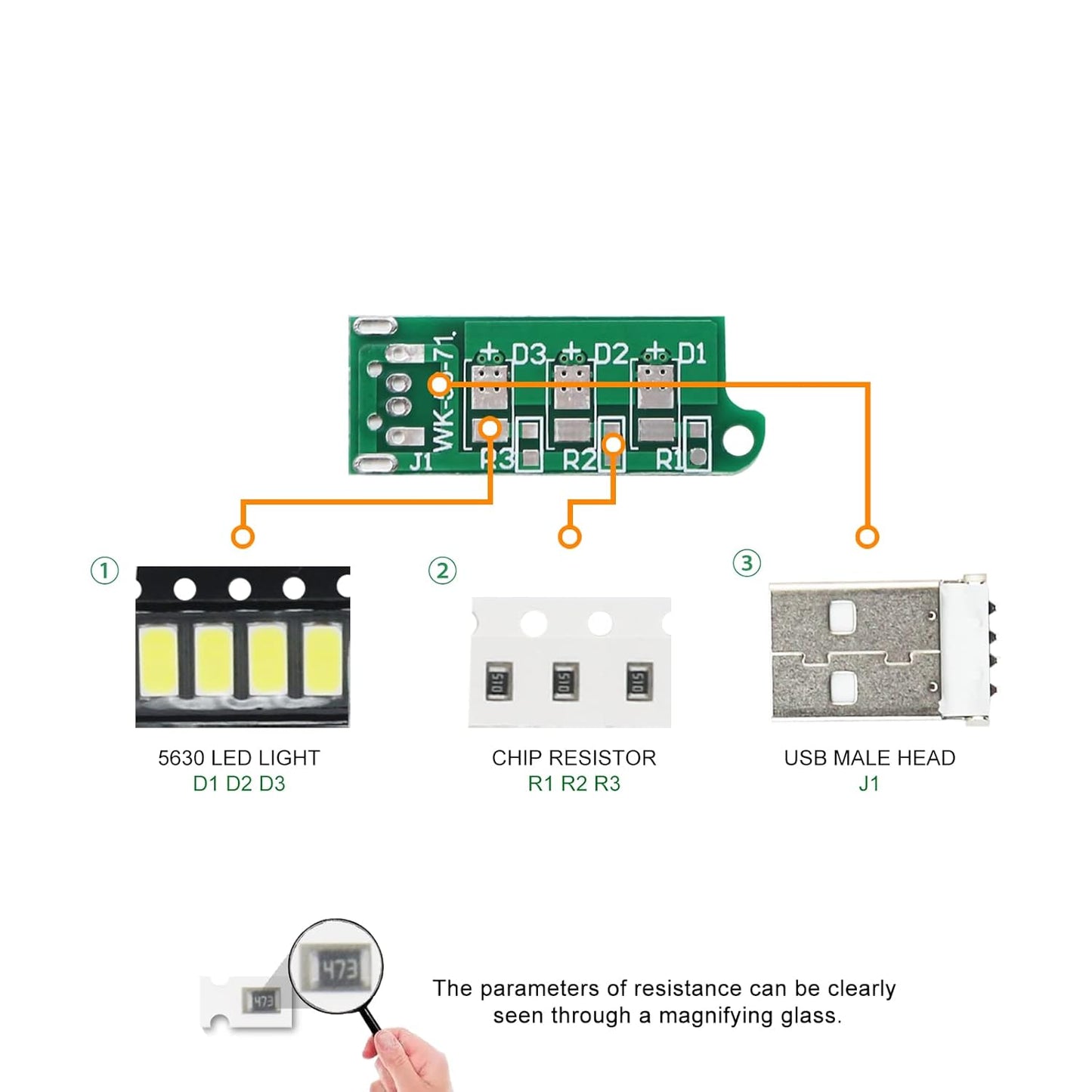 Soldering Practice Kit DIY USB LED Night Lamp SMD Electronics Projects Learn How to Solder(03USB03)