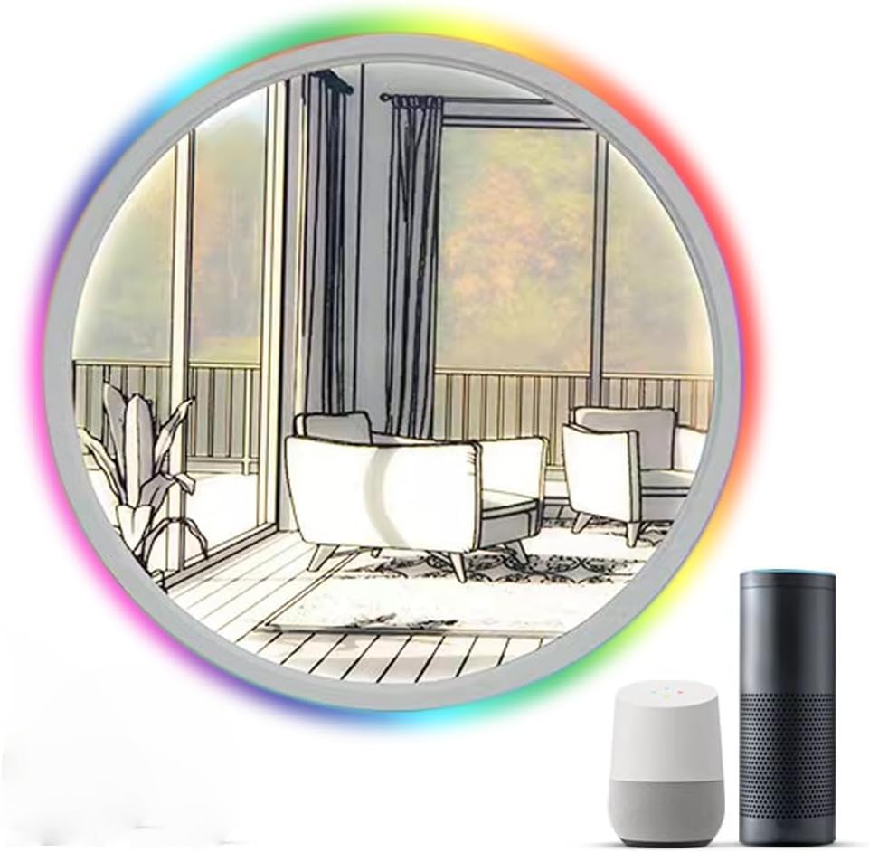 12" Smart Wall Sconce, Decorative Lamp, Light Painting, Recessed Ceiling Light, Compatible with Alexa, Google Home, for Bedroom, Study, Living Room Voice/Remote/App Controls