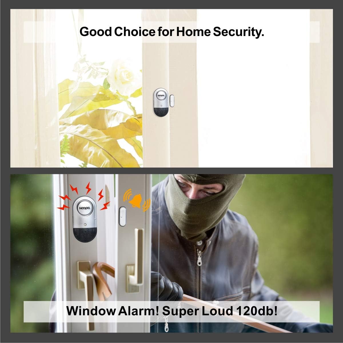 Door Alarms for Kids Safety, 120dB Loud Window Alarms for Home Security, Pool Alarm Door Alarm Sensor for House Hotel Apartment Sheds Caravans, 2 Pack