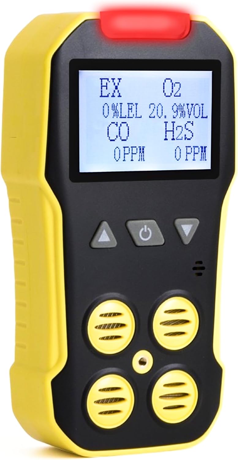 USA NIST Calibrated 4 Gas Monitor by Forensics | O2, CO, H2S, LEL | USB Recharge |