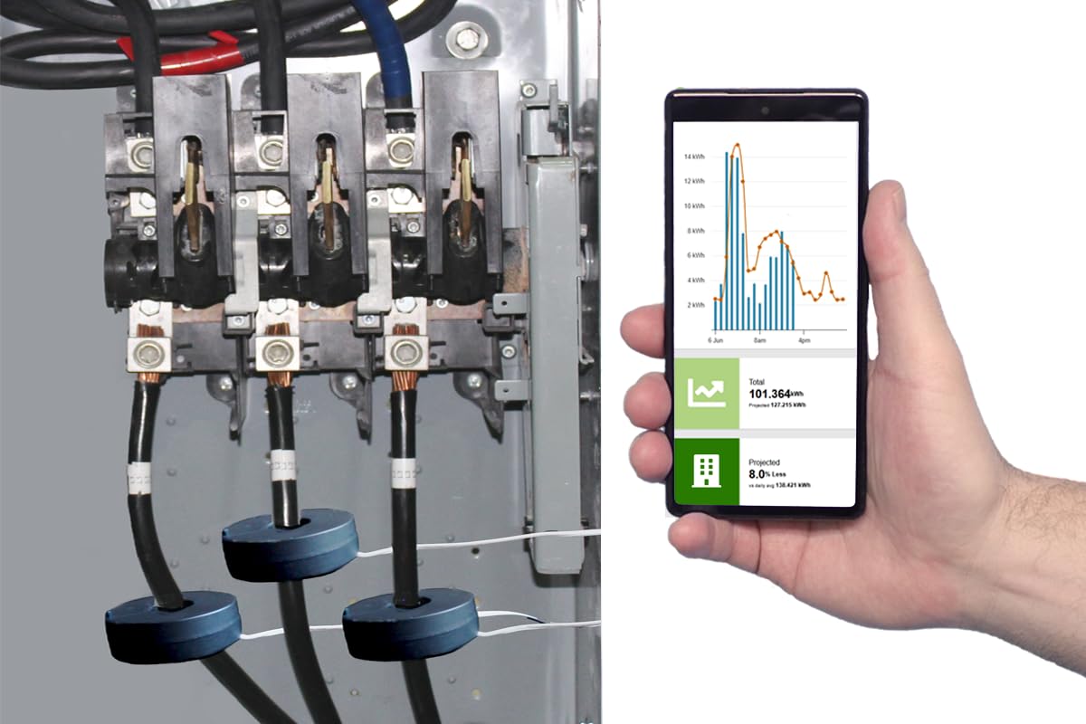 Eyedro Business 3-Phase Energy & Solar Monitor - Net Metering - High-Resolution Electricity Usage Data - No Fee Cloud Software - Alerts - Reports - Real-time Energy Costs - E5B-EW-E3 (Ethernet/WiFi)
