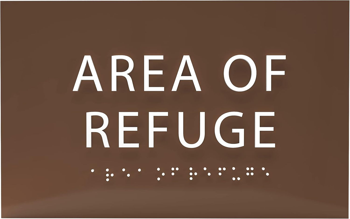 6" X4" Area of Refuge Sign - ADA Compliant Tactile Graphics Grade 2 Braille Text | Wall Mount Plastic Signs for Shopping Malls, Offices, Hotels, Schools, Apartments & Restaurants