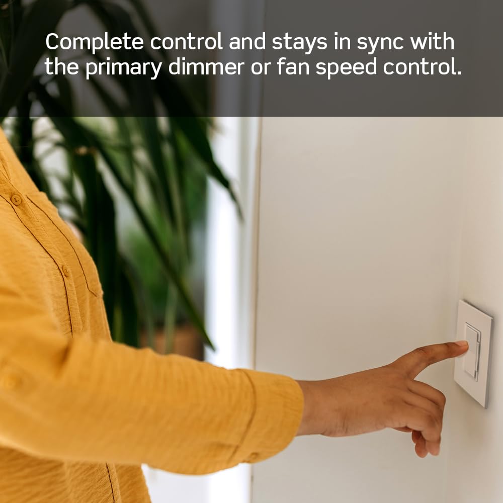Leviton Decora Smart Dimmer Switch Companion for Multi-Location Dimming (Not for Stand-Alone use), 120/277VAC, 60Hz, DD00R-DLZ, White, Ivory, Light Almond