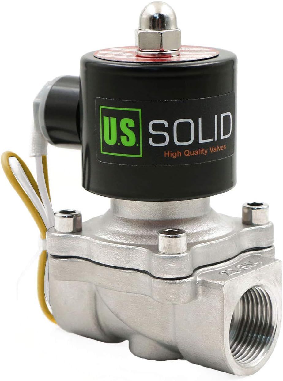U.S. Solid Stainless Steel Electric Solenoid Valve 110VAC Normally Closed Air Water (3/4)(20-pack)