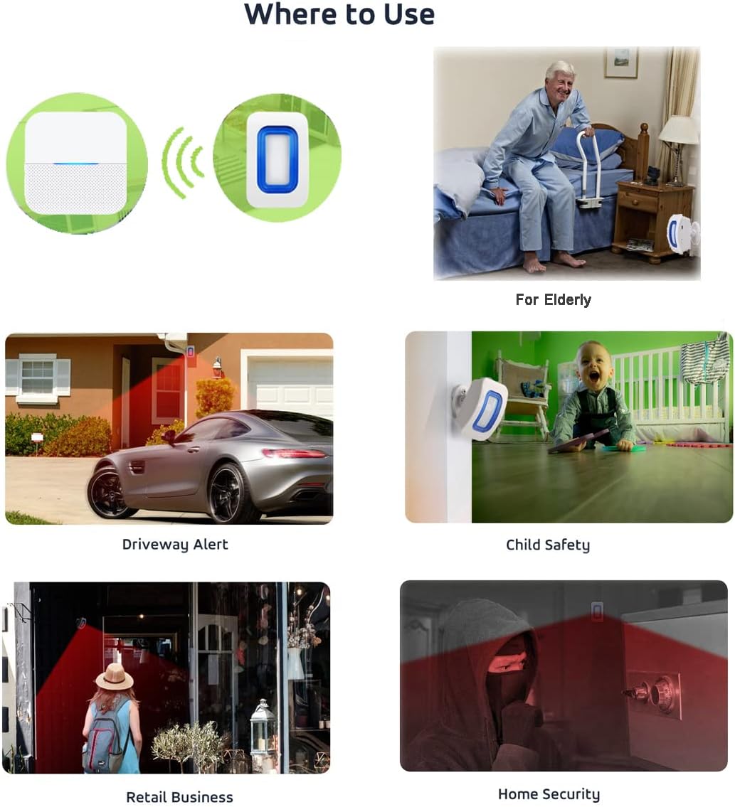 EverNary Bed Alarm for Elderly Dementia Patients,Portable Wireless Caregiver Pager Bed Alarms and Fall Prevention Alert for Elderly,Elderly Monitoring for Home