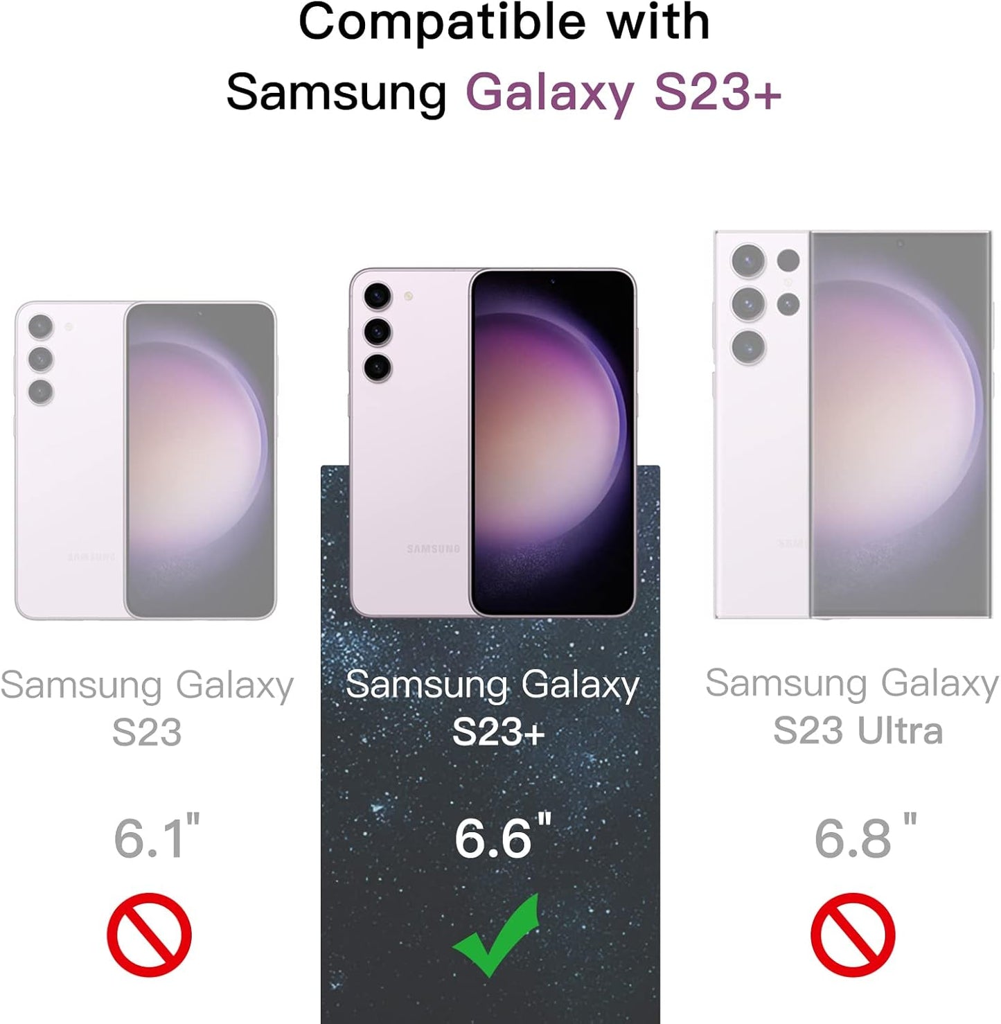 JETech Privacy Screen Protector for Samsung Galaxy S23+ / S23 Plus 5G 6.6-Inch with Camera Lens Protector, Anti-Spy Tempered Glass Film, Fingerprint ID Compatible, 2-Pack Each