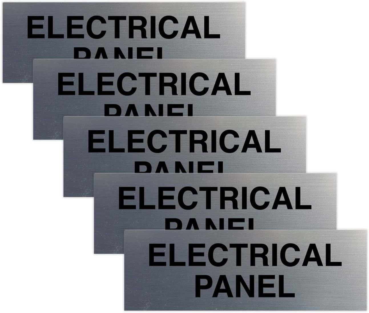 All Quality Basic Electrical Panel Sign - Fire Regulation Safety Compliance Sign - Silver - Small (5 Pack)