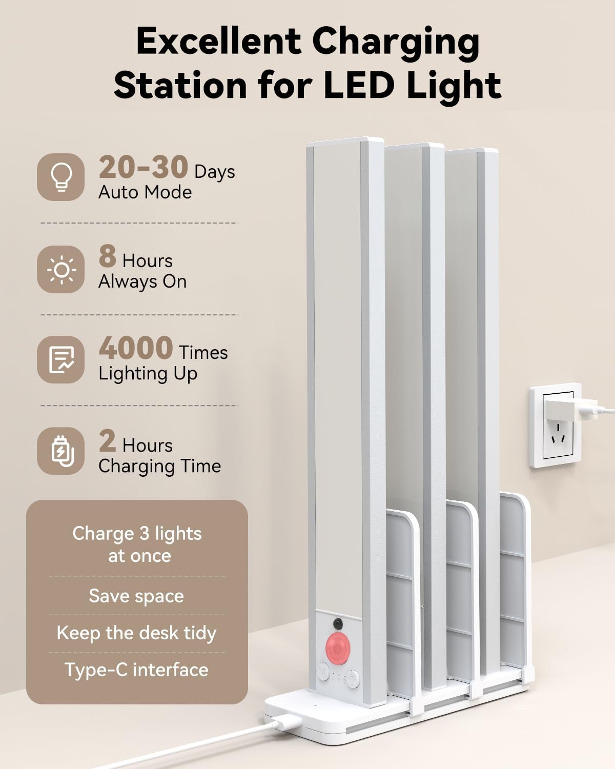 Under Cabinet Lighting Wireless with Remote, Rechargeable Under Cabinet Lights with Charging Station, 9 Inch Motion Sensor Light Indoor, 3 Color Temps & Dimmable for Kitchen, Closet, Hallway, 3-Pack