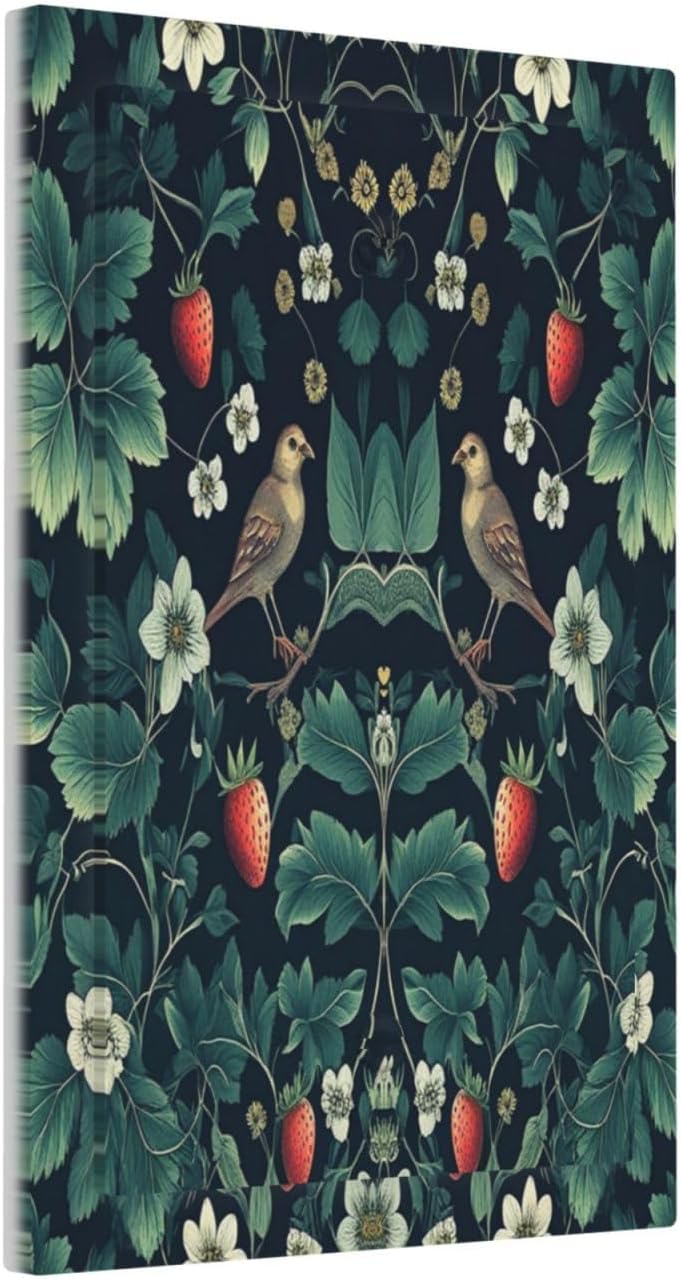 Light Switch Cover Plate Strawberry Birds Flowers Plant Morris Floral 1 Gang No Device Blank Electrical Wall Plates Faceplate Decorative Switch Plate for Bedroom Farmhouse Decor
