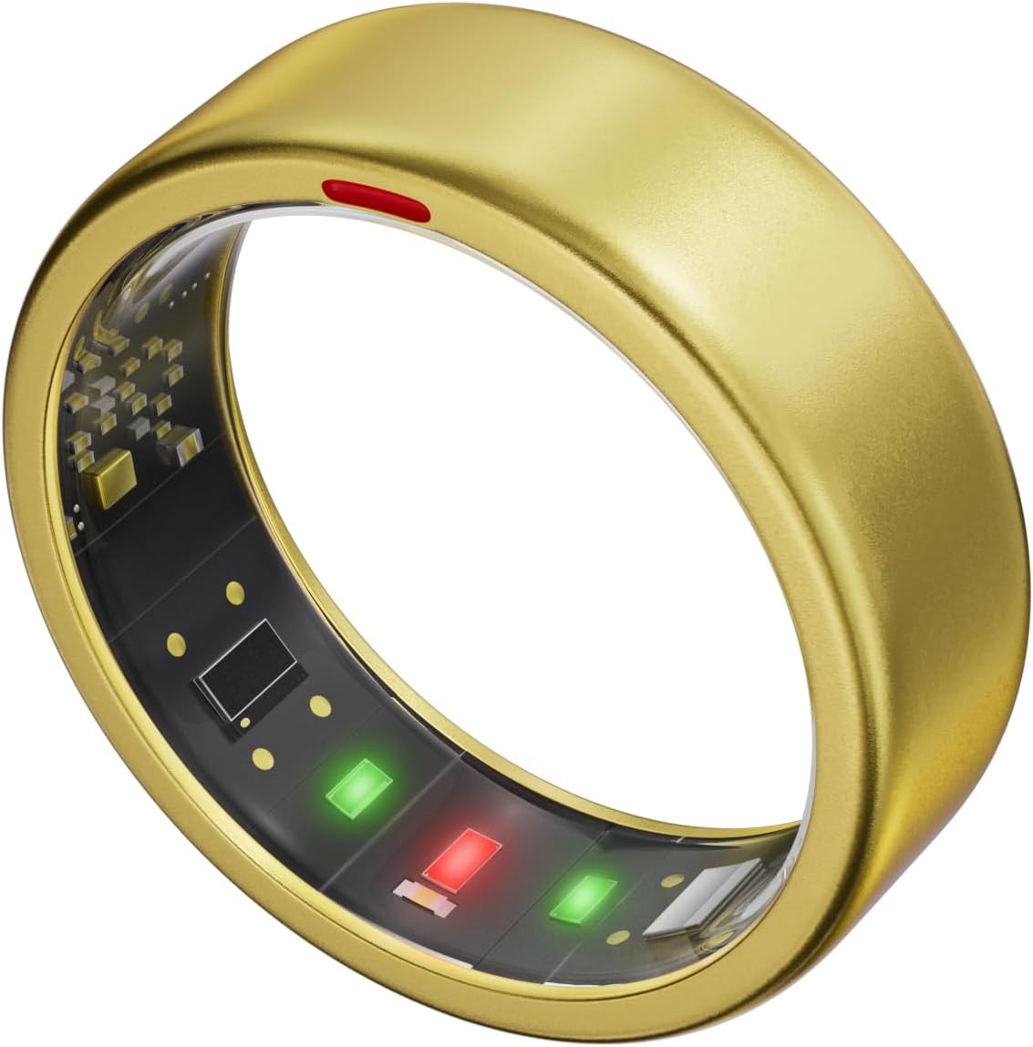 Ring OnePlus - Ultra-Thin Titanium Smart Ring - 7 Days Battery Life - Fitness/SPO₂/Stress/HR/Sleep Skin Temperature Tracker - No App Fee - iOS&Android Compatible (Gold,Size 11)