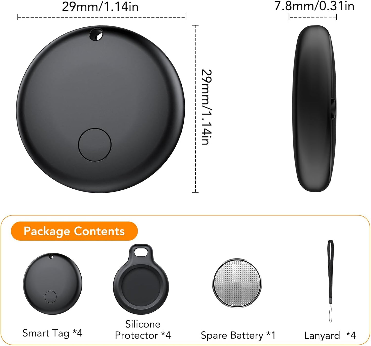 Android Tag Tracker 2 Pack, Bluetooth Tracker Tags, Work with Google Find My Device App (Android Only), Smart Tags for Luggage, Wallet, Vehicles, Keys (Not for iOS)