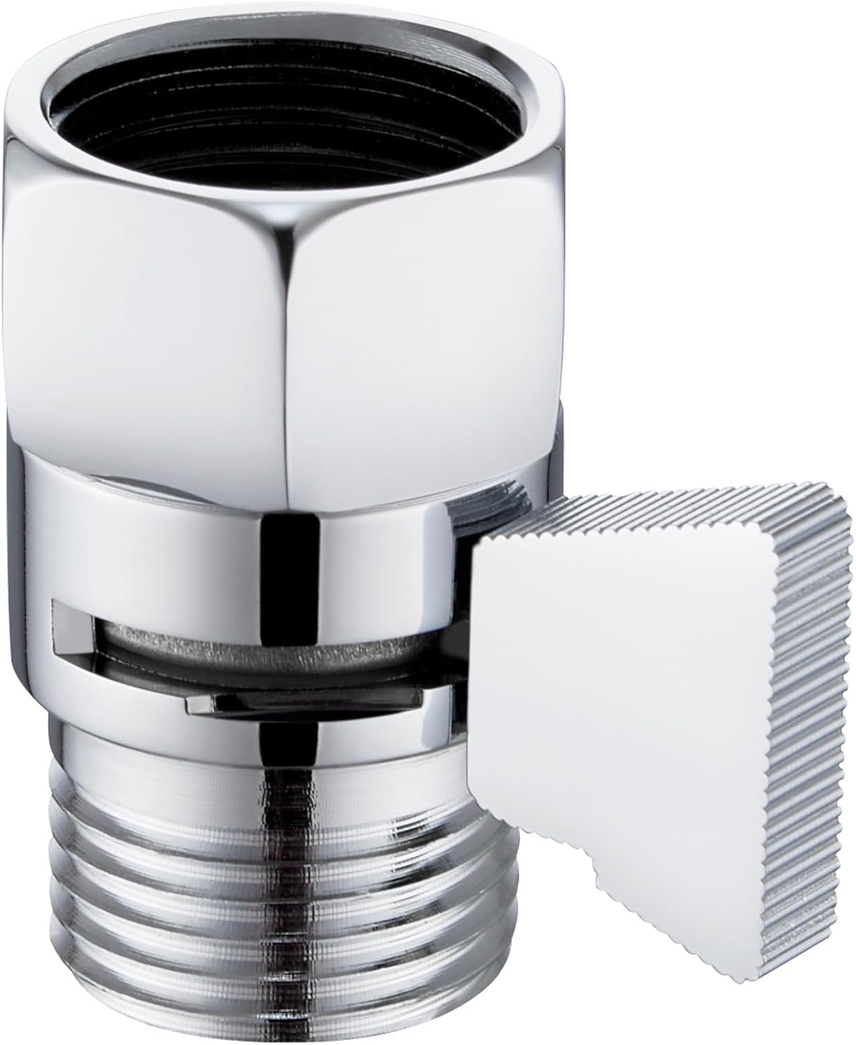 Angle Simple Shower Flow Water Valve, Brass Shut Off Valve for Hand Shower, RV Hose Flow Restrictor, Chrome