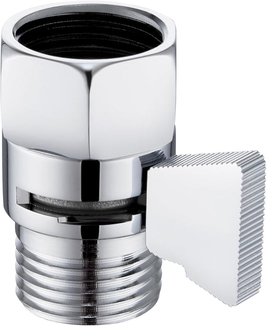 Angle Simple Shower Flow Water Valve, Brass Shut Off Valve for Hand Shower, RV Hose Flow Restrictor, Chrome