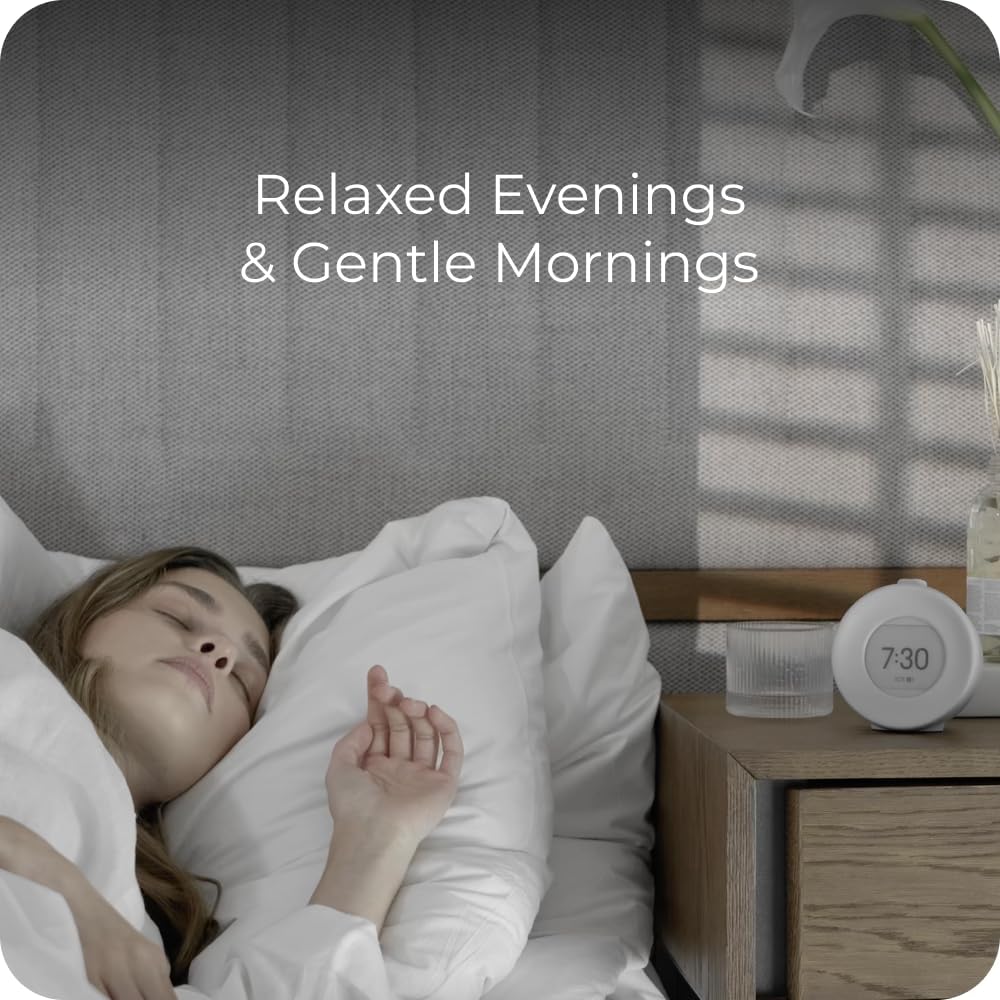 mudita Harmony 2 Digital Alarm Clock - Daylight Alarm Clock with E-Ink Screen and Meditation Function and Snooze Function - Sunrise Alarm Clock - 17 Melodies, Relaxation Sounds, Nature Sounds - Black