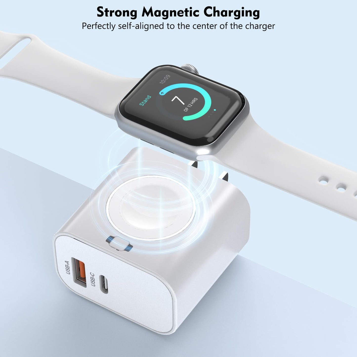 for Apple Watch Charger,Wireless Magnetic for Apple Watch Charging,2Pack 23W Dual Port(USB-C+USB-A)Fast Wall Charging Block Travel Plug iWatch Charger for iWatch 11/Ultra/SE/10/9/8/7/6,iPhone 17/16/15