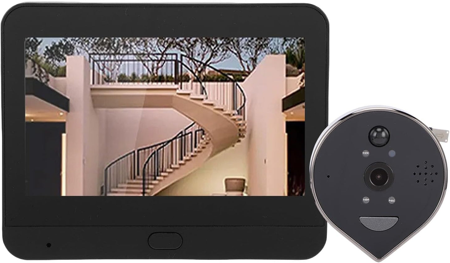 Smart Digital Peephole Camera 3MP 1080P WiFi Video Doorbell with 4.3in LCD Viewer 160 Viewing Angle PIR Motion Detection 5000mAh Battery for Homes Apartments Villas