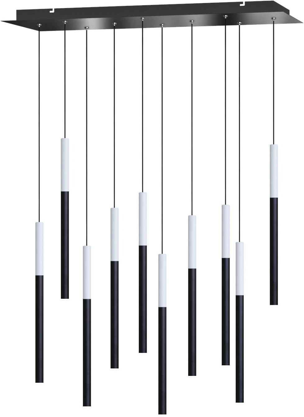 ALTAIR 10 Mini Pendant Lighting White-Black - LED Hanging Light Fixture for Kitchen Island, Bar, Foyer - Cluster Pendants - Dimmable, Adjustable Wire, Lamp Bulb Included