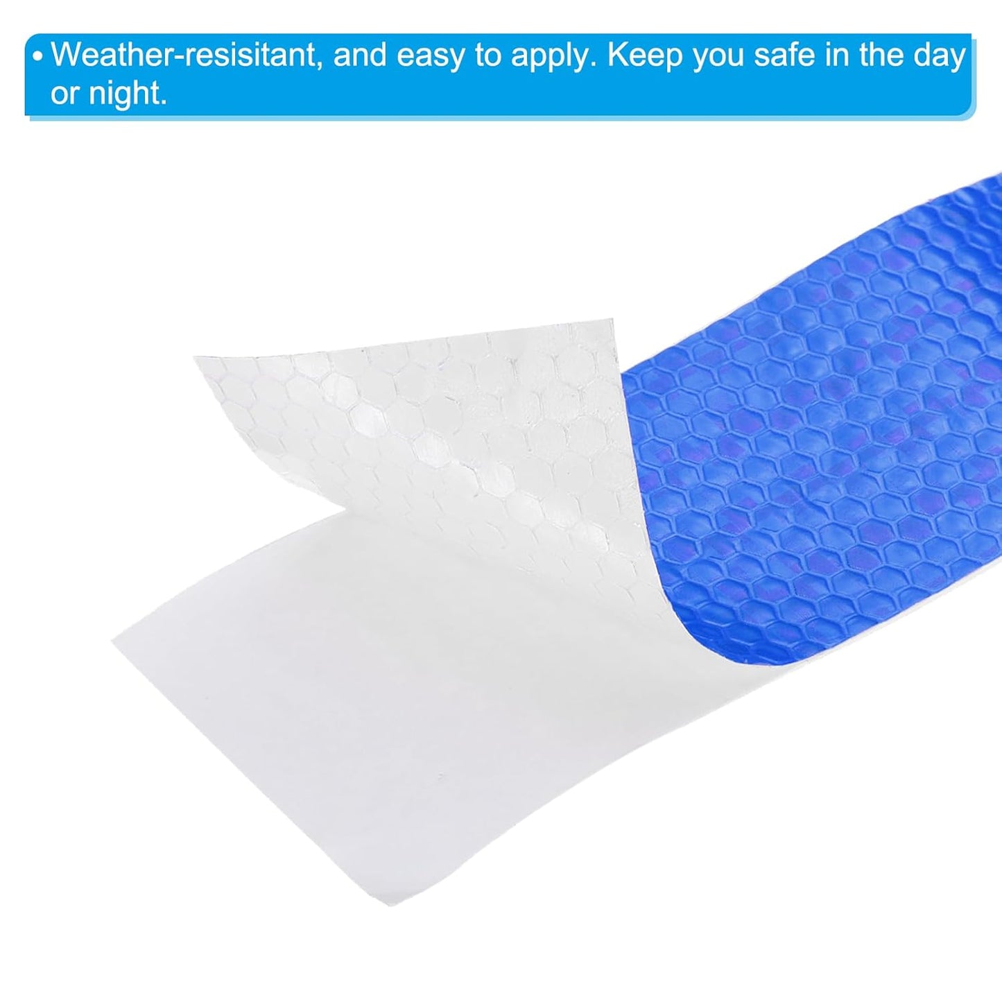 PATIKIL 6 Inch x 10 ft Reflective Tape, 1 Roll Waterproof Self Adhesive High Visibility Caution Warning Safety Tape Reflector with Scraper for Trucks Trailers Cars, Blue