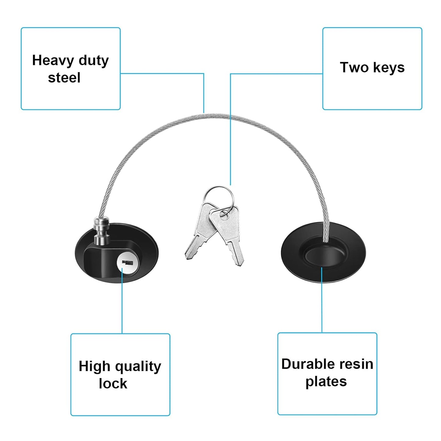 Hotop 4 Pack Cabinet Locks with Keys Mini Fridge Refrigerator Locks for Kids Toddlers Self Adhesive Child and Baby Proofing Safety for Deep Freezer Drawers Doors Latch(Black)