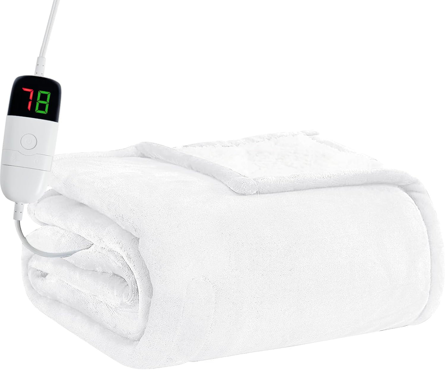 BOMOVA Heated Electric Blanket Twin Size- 62" x 84" Heating Blanket with 10 Heating Levels & 8 Hours Auto Off, Warm Flannel Blanket, Christmas Birthday Gifts for Women