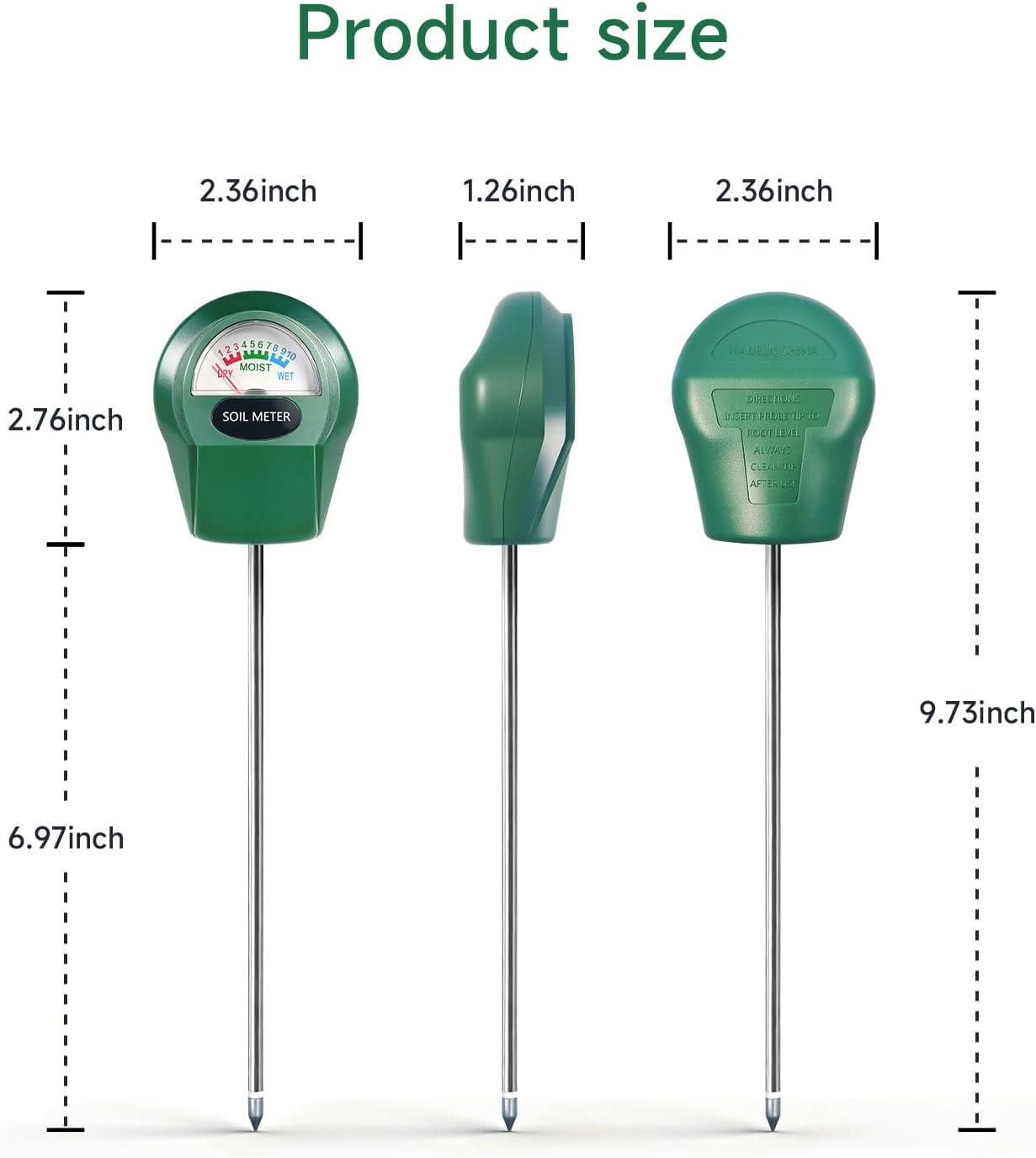 Soil Moisture Meter for Plants, Hygrometer Sensor Water Monitor, Plant Moisture Tester for Indoor Outdoor Garden, Potted Plants, Farm, Lawn, No Battery Needed
