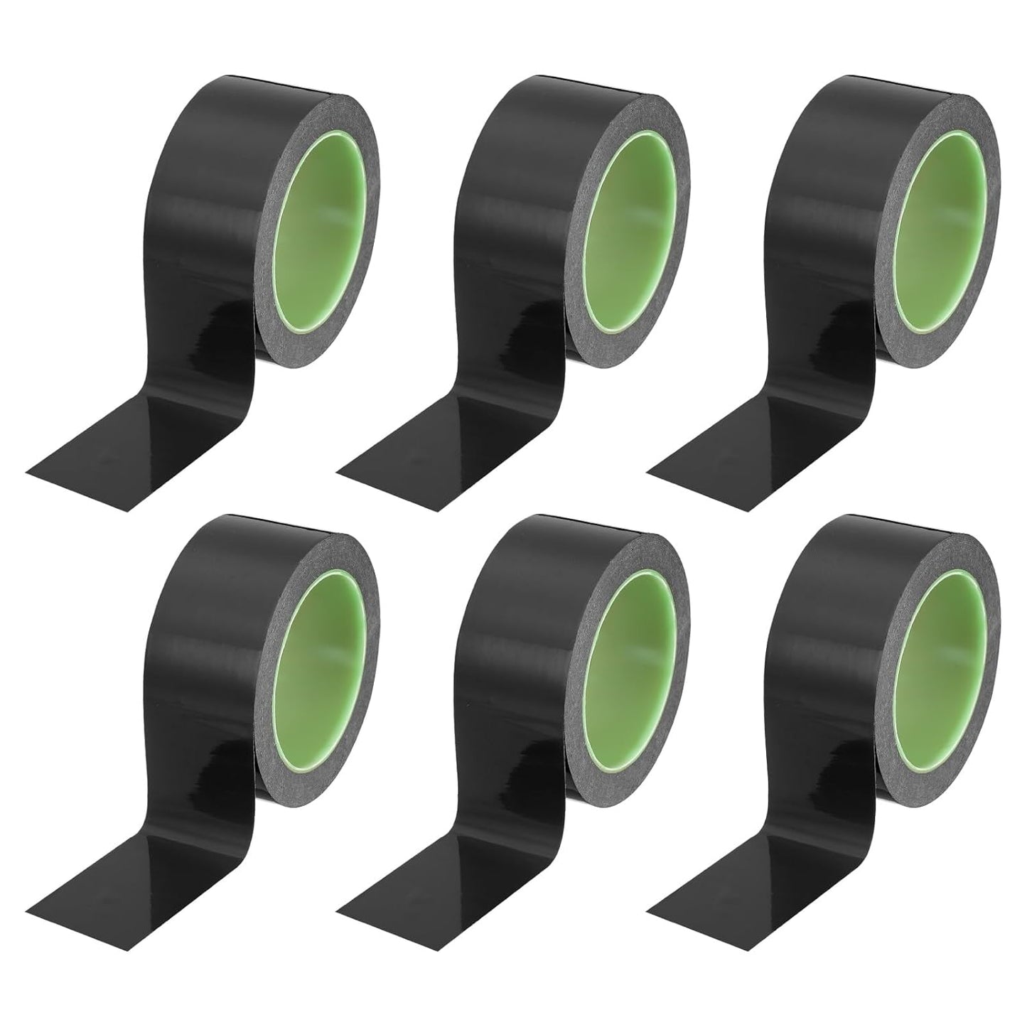 PATIKIL Floor Marking Tape 2 Inch x 110 Ft, 6 Pcs Self-Adhesive Warning Safety Tape Caution Stripe for Walls Floors Pipes Equipment Outdoor, Black
